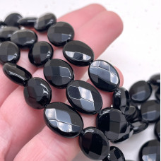 Оникс черный овал огранка 14х10 мм 
