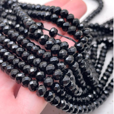 Оникс черный рондель огранка 6х4 мм 