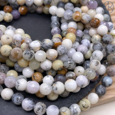 Опал белый дендритовый 8 мм мелкая огранка (128 граней) Опал белый дендритовый 8 мм мелкая огранка (128 граней)