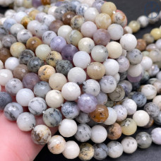 Опал белый дендритовый 8 мм мелкая огранка (128 граней) Опал белый дендритовый 8 мм мелкая огранка (128 граней)