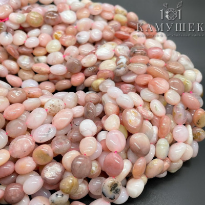 Опал розовый галтовка 8-10 мм