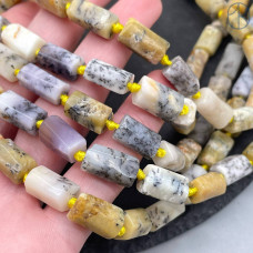 Опал желтый дендритовый фриформ цилиндр ~ 11-12 мм