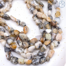 Опал желтый дендритовый галтовка ~ 6-8 мм 