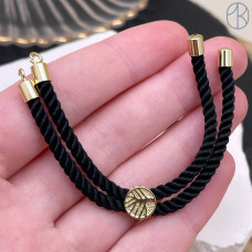 Основа браслета черная 10 см, цвет золото