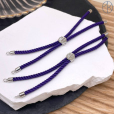 Основа браслета фиолетовая 10 см, цвет серебро