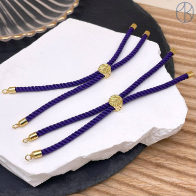 Основа браслета фиолетовая 10 см, цвет золото