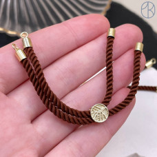 Основа браслета коричневая 10 см, цвет золото