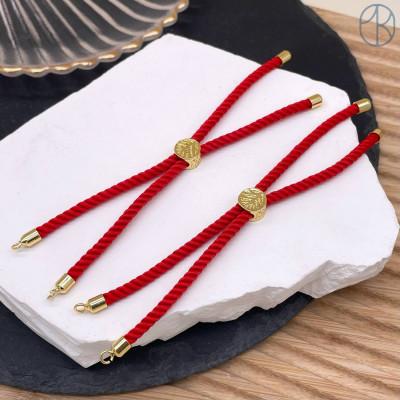 Основа браслета красная 10 см, цвет золото