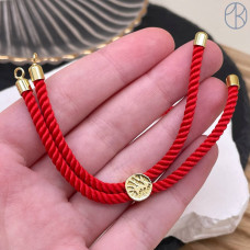 Основа браслета красная 10 см, цвет золото