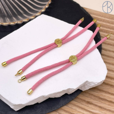 Основа браслета розовая 10 см, цвет золото