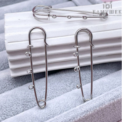 Основа булавка 3 кольца, цвет серебро 5 см