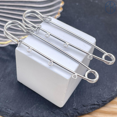 Основа булавка 3 кольца, цвет серебро 7 мм 