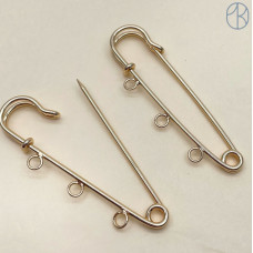 Основа булавка 3 кольца, цвет золото 5 см