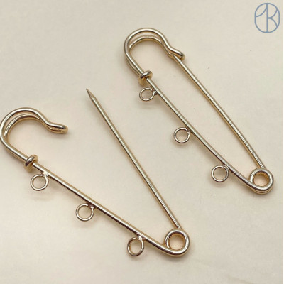 Основа булавка 3 кольца, цвет золото 5 см