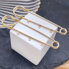 Основа булавка 3 кольца, цвет золото 7 мм 