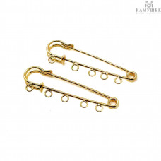 Основа булавка 5 колец, цвет золото 5 см