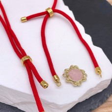 Основа для браслета красная, цвет золото 10 см