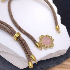 Основа для браслета серо-коричневая, цвет золото 10 см