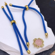 Основа для браслета синяя, цвет золото 10 см