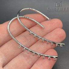 Основа для кафф, цвет серебро 55х31 мм 