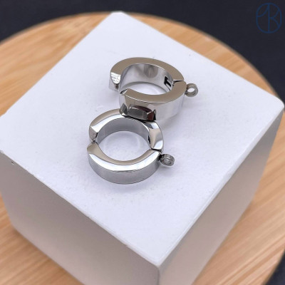 Основа для кафф сталь цвет серебро 13 мм 