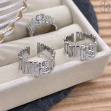 Основа для кольца с петелькой, цвет серебро