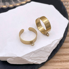 Основа для кольца сталь цвет золото 18К Основа для кольца сталь цвет золото 18К