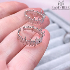 Основа для колец с петельками, цвет серебро 20 мм 