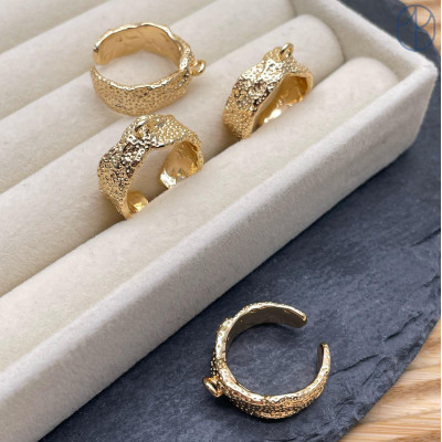 Основа для колец с петелькой №1, цвет золото 20 мм