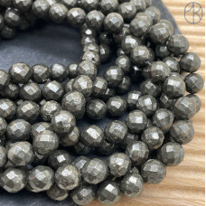 Пирит 10 мм крупная огранка (64 грани)