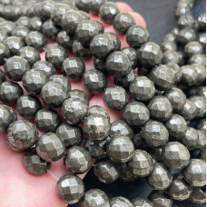 Пирит 10 мм крупная огранка (64 грани)