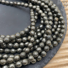 Пирит 6 мм крупная огранка (64 грани)