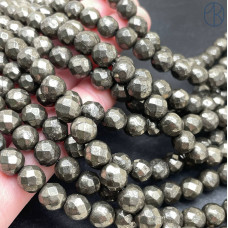 Пирит 8 мм крупная огранка (64 грани)