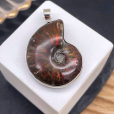 Подвеска аммонит, цвет серебро ~ 32 мм