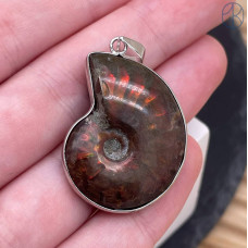 Подвеска аммонит, цвет серебро ~ 32 мм