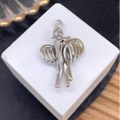 Подвеска ангел и женщина, цвет серебро 30 мм