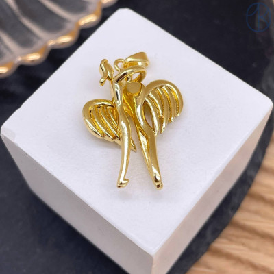 Подвеска ангел и женщина, цвет золото 30 мм