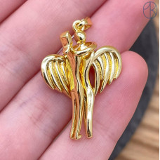 Подвеска ангел и женщина, цвет золото 30 мм Подвеска ангел и женщина, цвет золото 30 мм