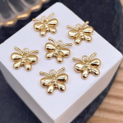 Подвеска бабочка, цвет золото 10 мм 