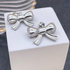 Подвеска бант, цвет серебро 15х20 мм 
