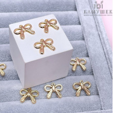 Подвеска бантик, цвет золото 14х16 мм
