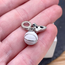 Подвеска баскетбольный мяч и кроссовок, цвет серебро 12 мм 