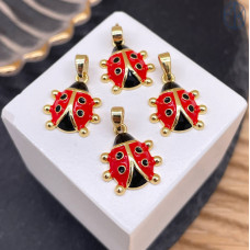 Подвеска божья коровка, цвет золото 15 мм