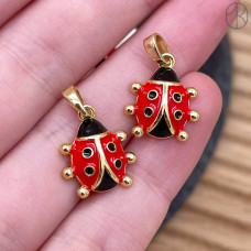 Подвеска божья коровка, цвет золото 15 мм