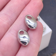 Подвеска бублик, цвет серебро 14х10 мм