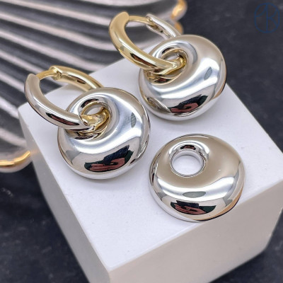 Подвеска бублик, цвет серебро 18 мм