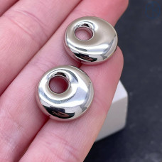 Подвеска бублик, цвет серебро 18 мм