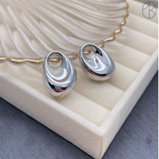 Подвеска бублик, цвет серебро 24х18 мм 