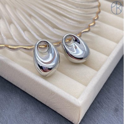 Подвеска бублик, цвет серебро 24х18 мм 