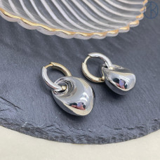 Подвеска бублик, цвет серебро 24х18 мм 